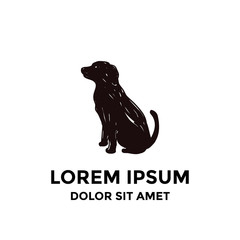 Dog Logo Hand Drawing Logo Template