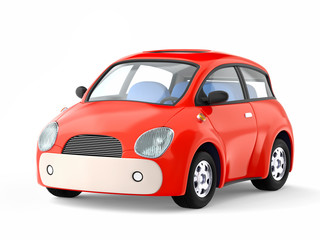 Fototapeta na wymiar small cute red car