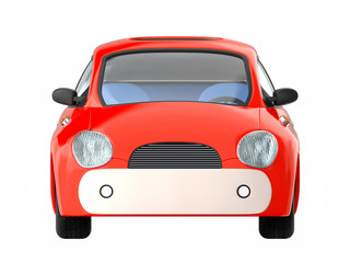 small cute red car front