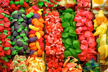 multicolored candy at a farmers market