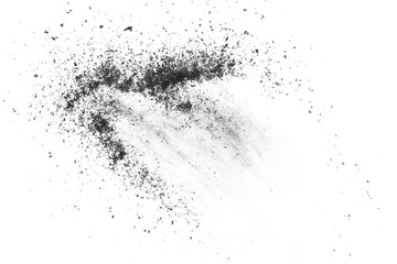 charcoal isolated on white background,abstract powder splatted background 