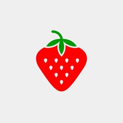 Strawberry flat vector icon