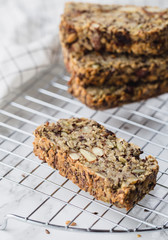 Loaf of Homemade Gluten-Free Bread with nuts