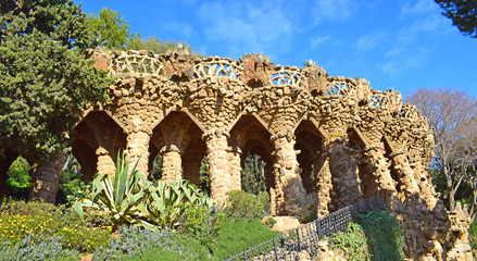 .Parque Guell de Antonio Gaudí en Barcelona
