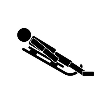 Luge sport. Icon on white background