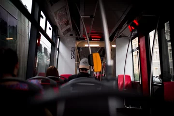 Fotobehang Man in bus, Prague, czech republic © Benedict