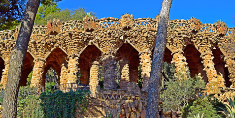 .Parque Guell de Antonio Gaudí en Barcelona
