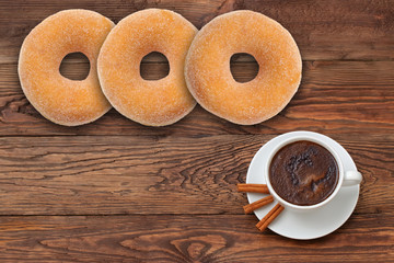 Extremely tasty sweet donut together with aromatic coffee full of caffeine is an unforgettable taste and relaxation experience after every effort, both mental and physical.
