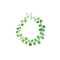 Watercolor wedding rustic wreath painting art, rural restaurant banner background with natural watercolor splash textures.