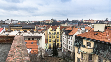 Naklejka na ściany i meble View of Prague from the walls of the old fortress