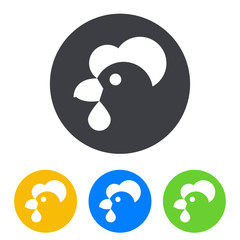 Logotipo cabeza de gallina en circulo varios colores