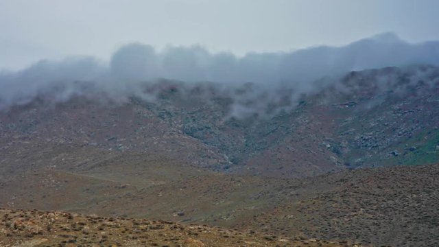 Fog Falling Down From Hills. Zoomin. Lerik Region Nature