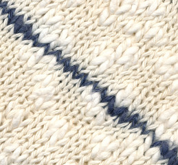 Background - knitted pattern in white and blue