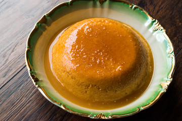 Homemade Semolina Dessert with Caramel Sauce / Creme Caramel