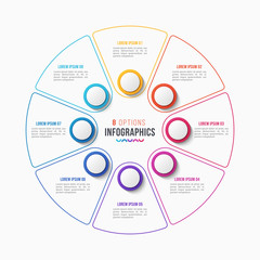 Vector 8 parts infographic design, circle chart