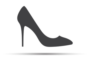 Woman shoe icon with shadow