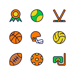 Sports Icon set vector isolated