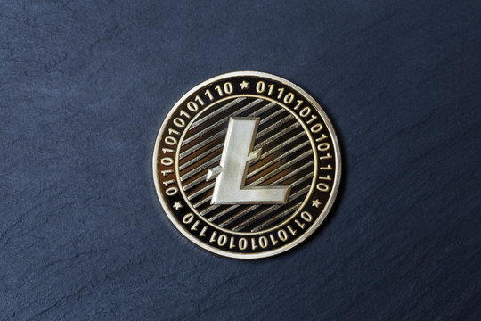 litecoin on an slate background