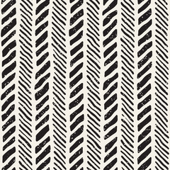 Hand drawn style seamless pattern. Abstract geometric tiling background in black and white. Vector doodle line lattice