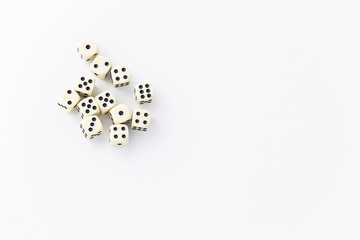 dice scattered on a light background