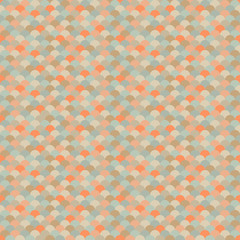 seamless repeating pattern of scales orange, grey, cream, turquoise and beige color 12 x 12 