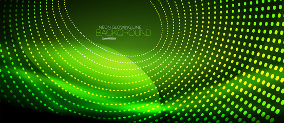 Neon green smooth wave digital abstract background