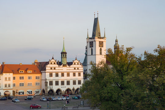 Litoměrice Litomerice city center place square, Czech republic