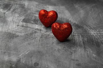 Fototapeta premium Red heart on a dark background