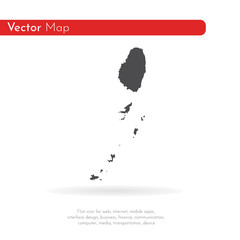 Vector map Saint Vincent and the Grenadines. Isolated vector Illustration. Black on White background. EPS 10 Illustration. - obrazy, fototapety, plakaty