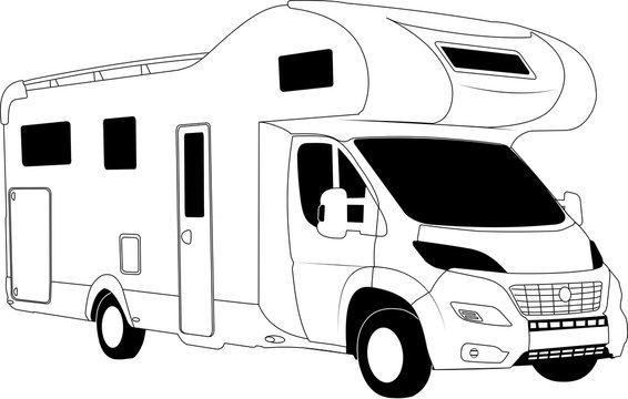 Alkoven Wohnmobil Grafik weiss 