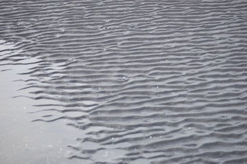 Sand-Textur bei Ebbe in einsamer Bucht / Vatnsnes-Halbinsel, Nord-Island