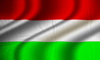 Authentic colorful textile Hungary flag