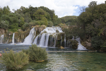 Fototapeta na wymiar SIBENIK, CROATIA: Krka waterfalls in Croatia