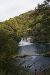 Fototapeta na wymiar Krka national park in Croatia, immersed through nature