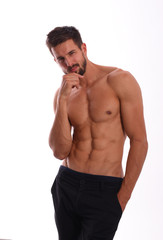 Fototapeta premium Shirtless handsome young athlete