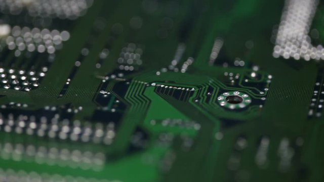 Modern computer board, rotation, looping