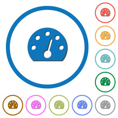 Dashboard icons with shadows and outlines