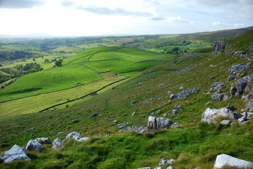 Fototapeta na wymiar The beautiful countryside around Malham Cove in the Yorkshire Dales National Park