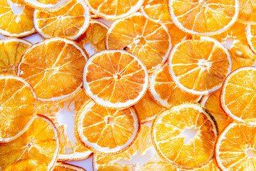 Pattern arranged with dried orange slices