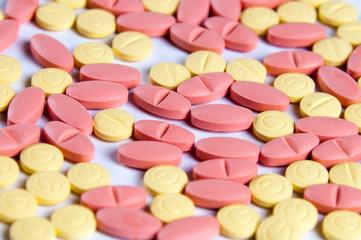 Tablets pills medicine medical on white background