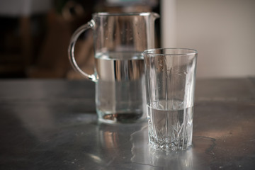 glass of water with pitcher