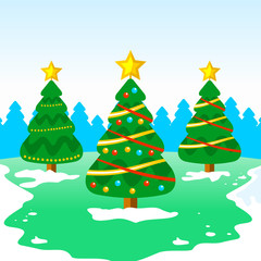 Christmas Winter Scene Vector Illustration