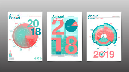 annual report 2018,2019,2020 ,cover brochure design template  , flyer,  flat design, colorful abstract background, vector.