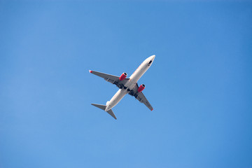 BANGKOK -JANYUARY 2018 : Lion Air Low Cost Airline landing to Don Mueang International Airport on January 19, 2018 Bangkok,Thailand