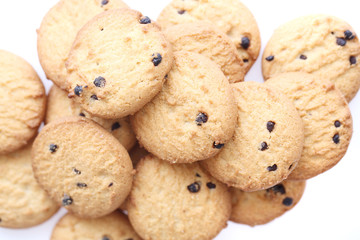 Chocolate chip cookie isolated in white background