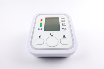 A digital blood pressure equipment isolated on white.