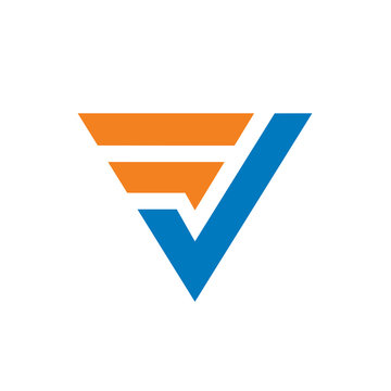 Initial Letter FV or VF Logo. Clean and simple logo template.
