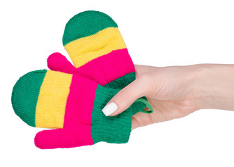 Mittens baby color in hand