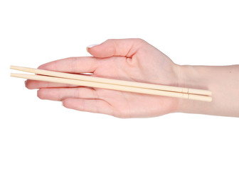 Sticks for sushi in hand