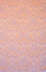 Fototapeta premium Textured Fabric Background with Floral Swirls and Paisley Designs